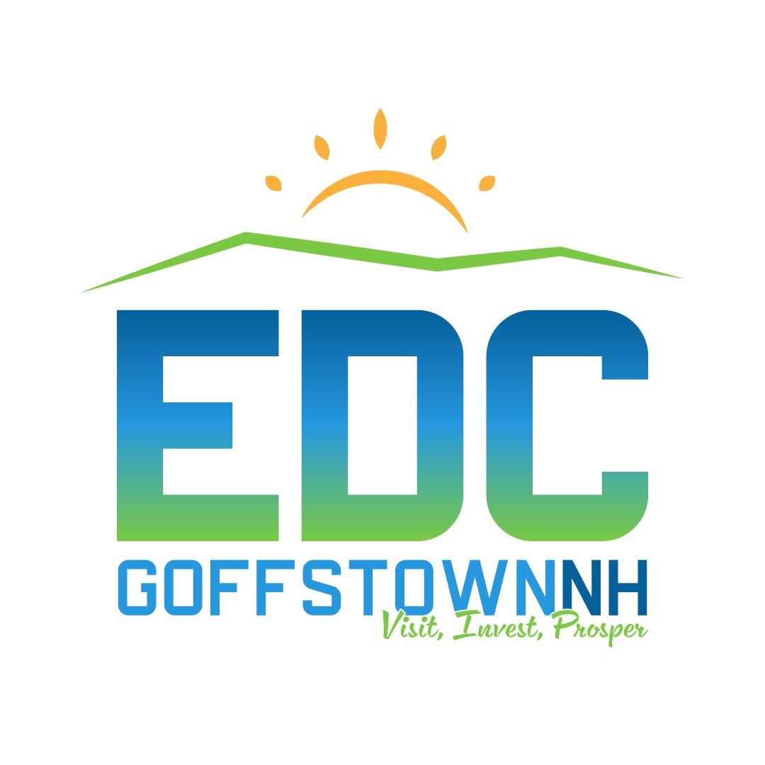 Minimalist sun and mountain range over "EDC"