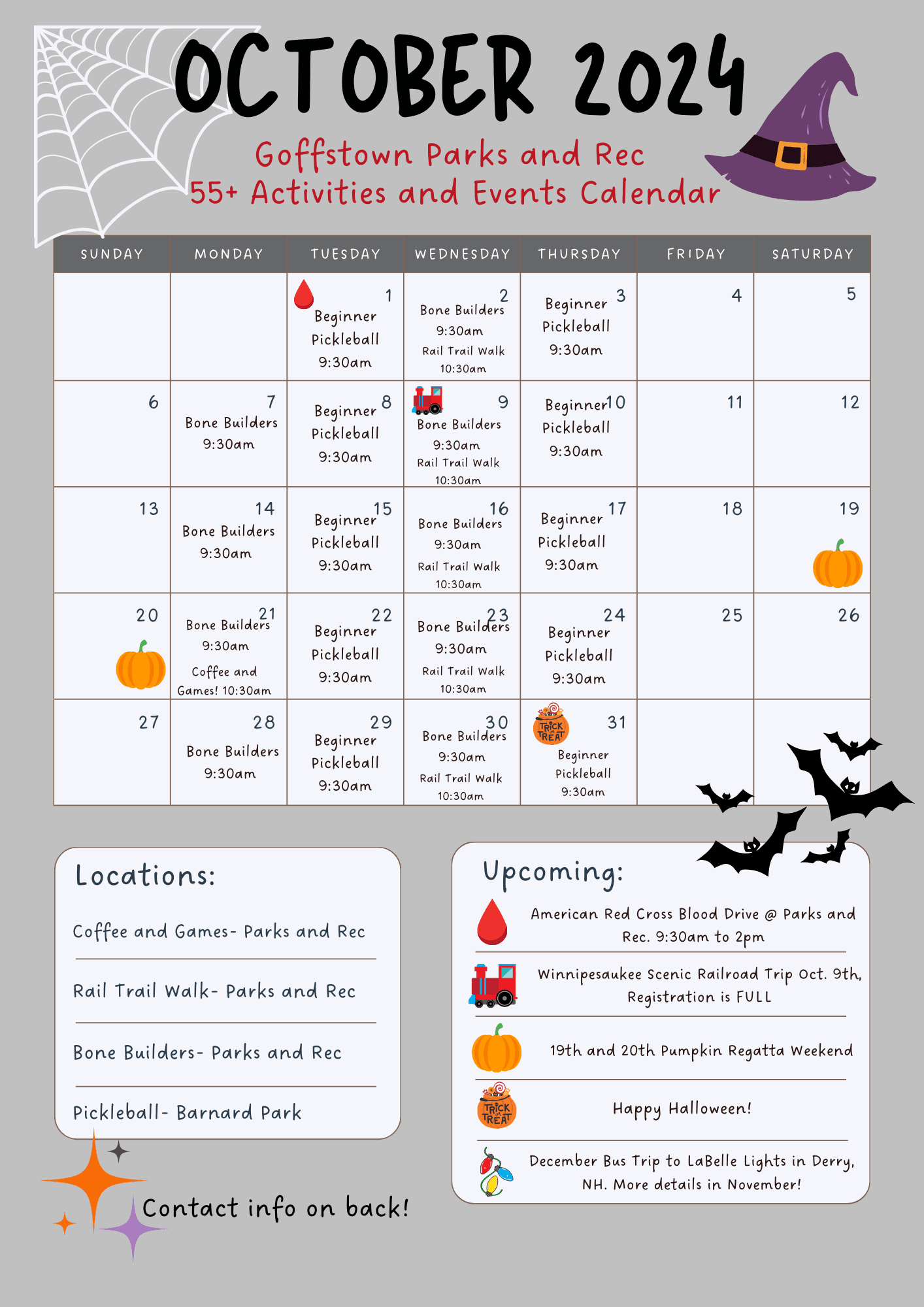 55 Activities Calendar Oct