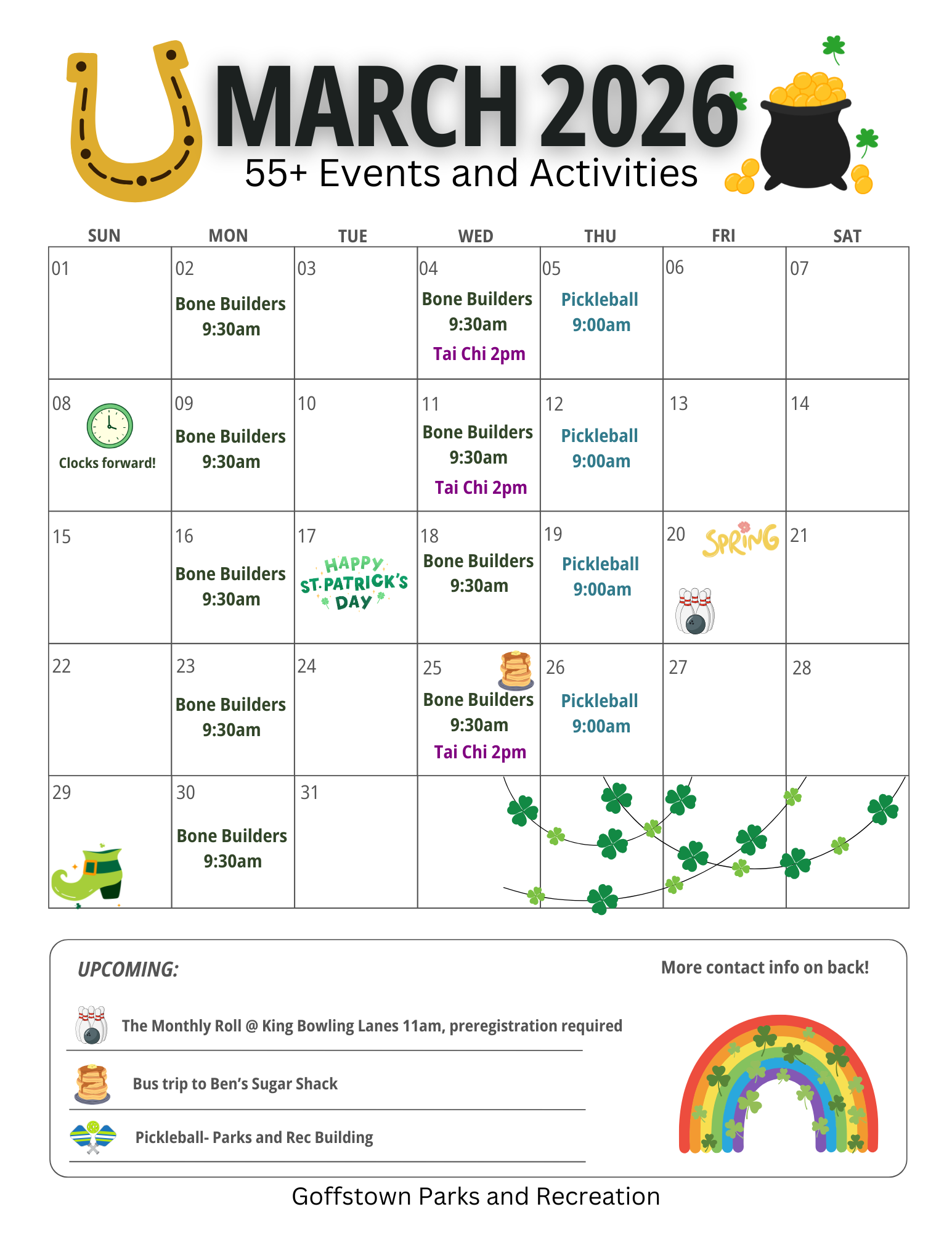 March 2026 55 Calendar 